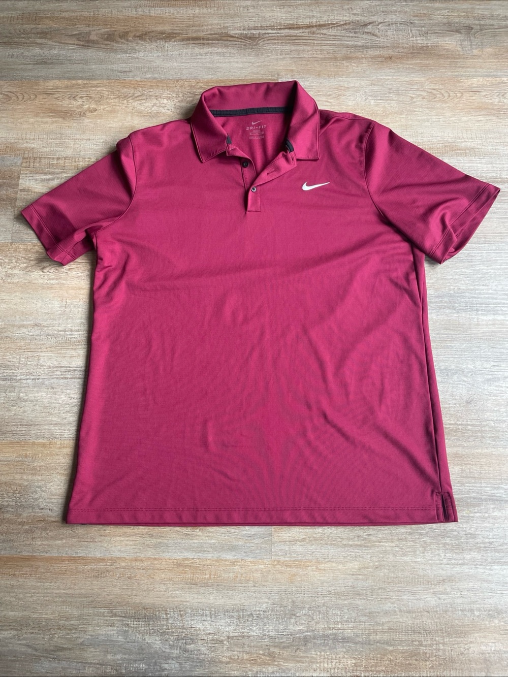 Nike Dri-Fit Maroon Polo Short Sleeve Shirt Mens Size  XL
